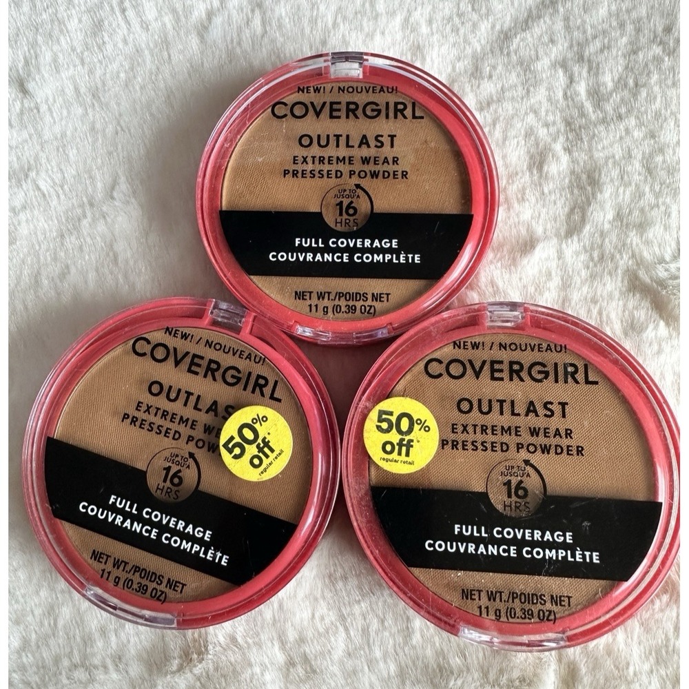 (3 Pk) Covergirl Outlast Extreme Wear Pressed Powder #870 Toasted Almond 0.39 Oz